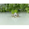 925 Sterling Silver Gold Plated CZ Ring Size 6.5