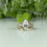 925 Sterling Silver Gold Plated CZ Ring Size 6.5