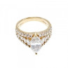925 Sterling Silver Gold Plated CZ Ring Size 6.5