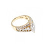 925 Sterling Silver Gold Plated CZ Ring Size 6.5