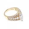925 Sterling Silver Gold Plated CZ Ring Size 6.5