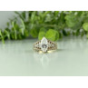 925 Sterling Silver Gold Plated CZ Ring Size 6.5