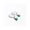 925 Sterling Silver Emerald & CZ Earrings