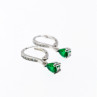 925 Sterling Silver Emerald & CZ Earrings