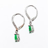 925 Sterling Silver Emerald & CZ Earrings