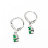 925 Sterling Silver Emerald & CZ Earrings