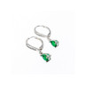 925 Sterling Silver Emerald & CZ Earrings