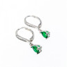 925 Sterling Silver Emerald & CZ Earrings