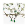 925 Sterling Silver Emerald & CZ Earrings