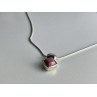 925 Sterling Silver Pink Agate Chain with Pendant Italy