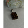Vintage 925 Sterling Silver Amber Pendant Length 1.50 Inch