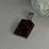 Vintage 925 Sterling Silver Amber Pendant Length 1.50 Inch