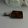 Vintage 925 Sterling Silver Amber Pendant Length 1.50 Inch