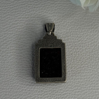 Vintage 925 Sterling Silver Amber Pendant Length 1.50 Inch