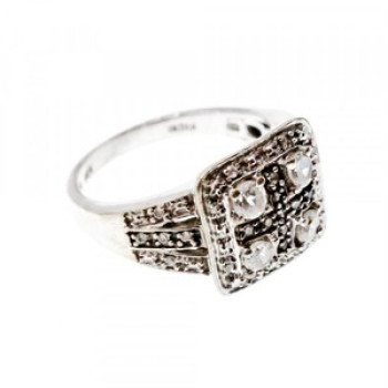 925 Sterling Silver White Spinel Ring Size 7