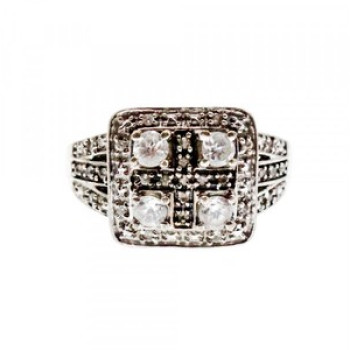 925 Sterling Silver White Spinel Ring Size 7
