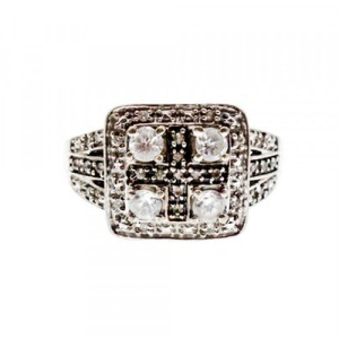 925 Sterling Silver White Spinel Ring Size 7