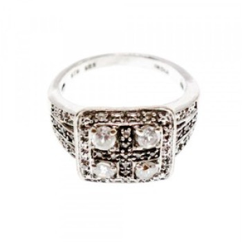 925 Sterling Silver White Spinel Ring Size 7