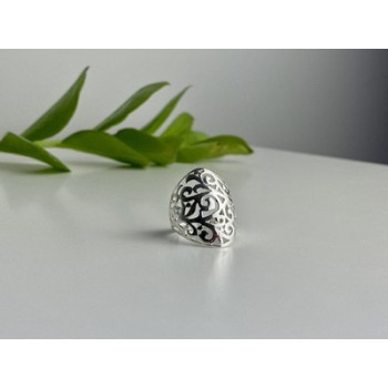 925 Sterling Silver Openwork Ring Size 7