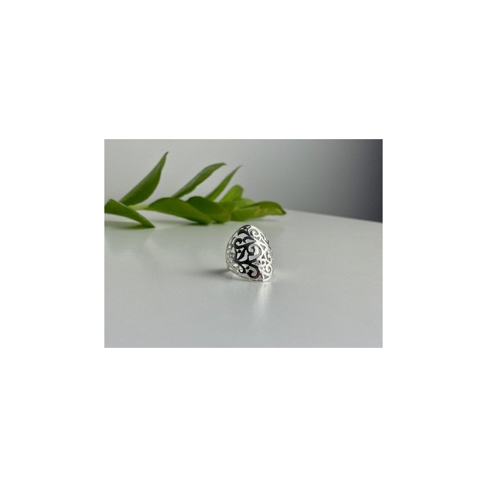925 Sterling Silver Openwork Ring Size 7