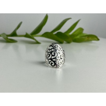 925 Sterling Silver Openwork Ring Size 7