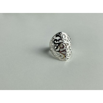 925 Sterling Silver Openwork Ring Size 7
