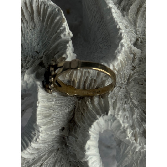 925 Sterling Silver Hematite Ring Size 8.5