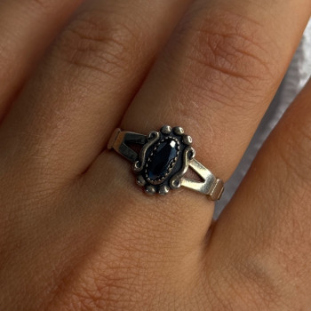 925 Sterling Silver Hematite Ring Size 8.5