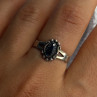 925 Sterling Silver Hematite Ring Size 8.5