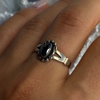 925 Sterling Silver Hematite Ring Size 8.5