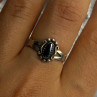925 Sterling Silver Hematite Ring Size 8.5