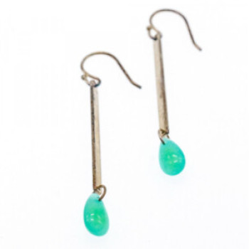 925 Sterling Silver Turquoise Agate Earrings