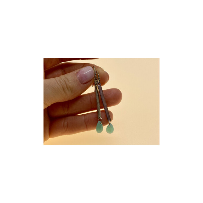 925 Sterling Silver Turquoise Agate Earrings