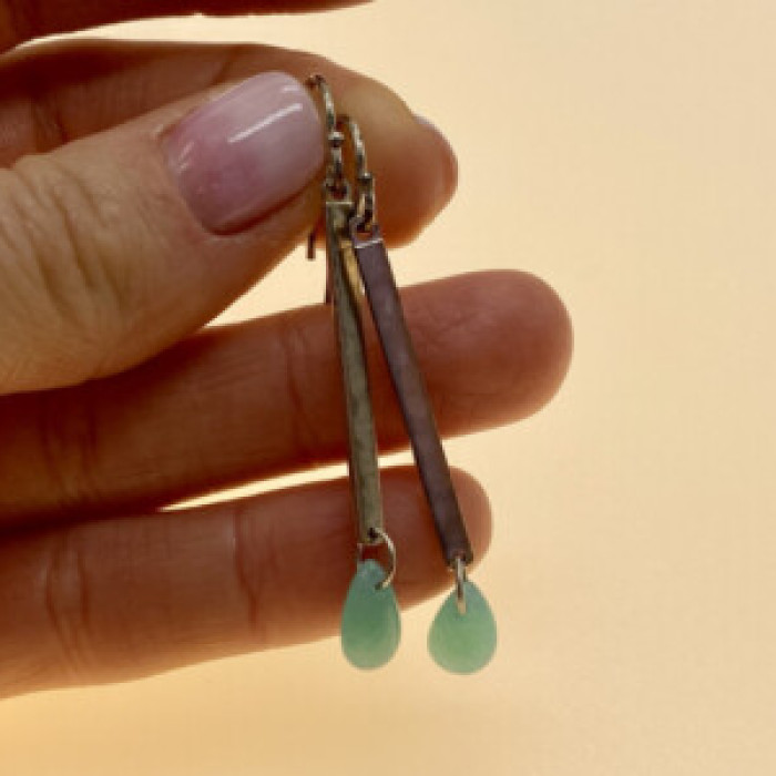 925 Sterling Silver Turquoise Agate Earrings