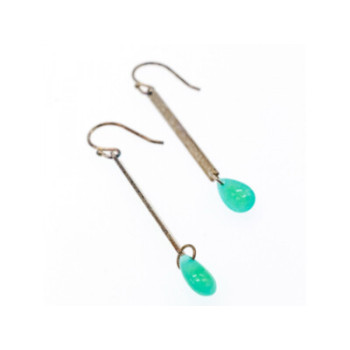 925 Sterling Silver Turquoise Agate Earrings
