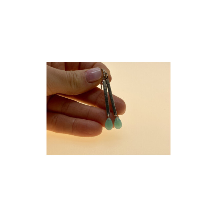 925 Sterling Silver Turquoise Agate Earrings