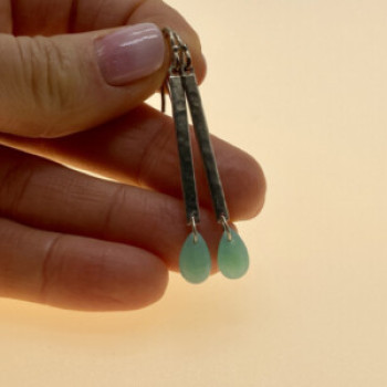925 Sterling Silver Turquoise Agate Earrings
