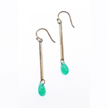 925 Sterling Silver Turquoise Agate Earrings