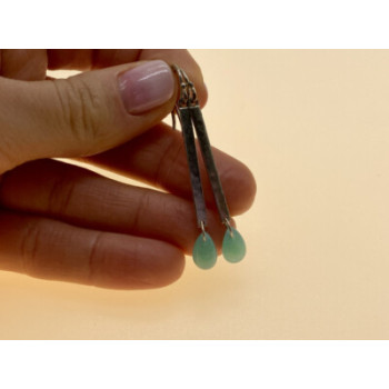 925 Sterling Silver Turquoise Agate Earrings