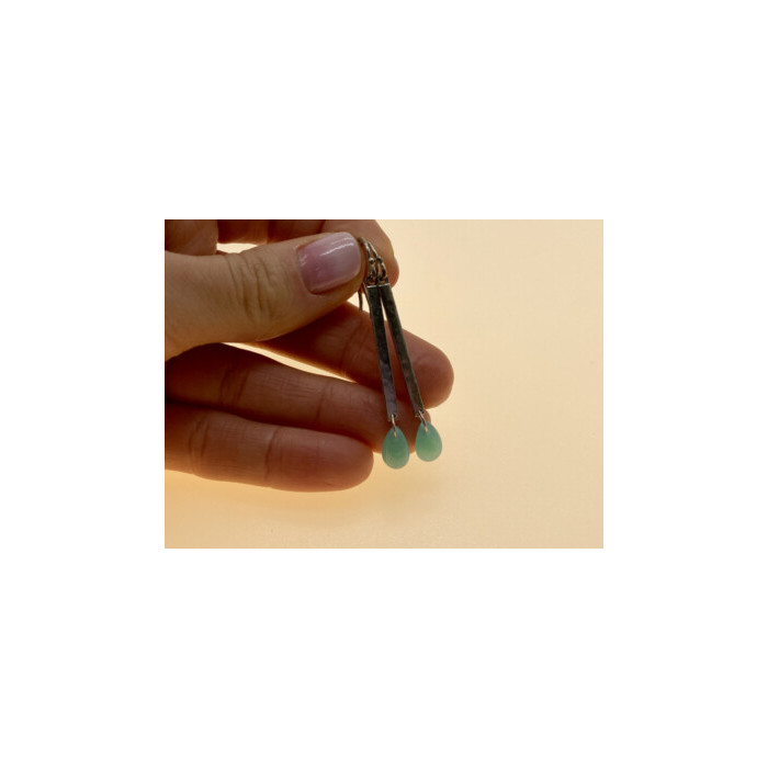 925 Sterling Silver Turquoise Agate Earrings