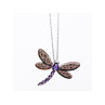 10K WHITE GOLD TOURMALINE & DIAMONDS  DRAGONFLY NECKLACE & PENDANT