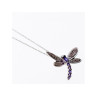 10K WHITE GOLD TOURMALINE & DIAMONDS  DRAGONFLY NECKLACE & PENDANT
