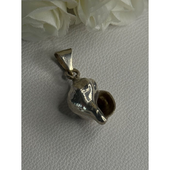 925 Sterling Silver Shell Pendant Length 1.80 Inch