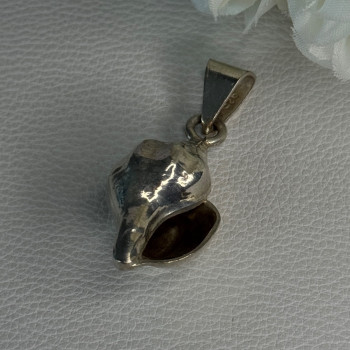 925 Sterling Silver Shell Pendant Length 1.80 Inch