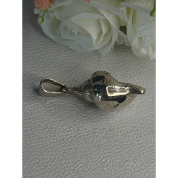 925 Sterling Silver Shell Pendant Length 1.80 Inch