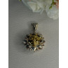 925 Sterling Silver Sun Gold Plated Face Italy Milor Pendant Length 1.60 Inch