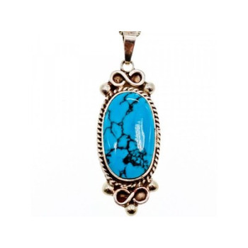 Vintage 925 Sterling Silver Turquoise Chain with Pendant