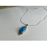 Vintage 925 Sterling Silver Turquoise Chain with Pendant