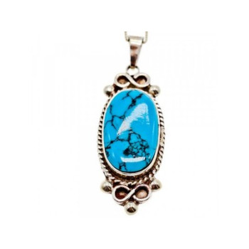 Vintage 925 Sterling Silver Turquoise Chain with Pendant