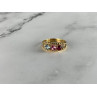 GOLD PLATED RING WITH MULTICOLOR CZ SIZE 6.5